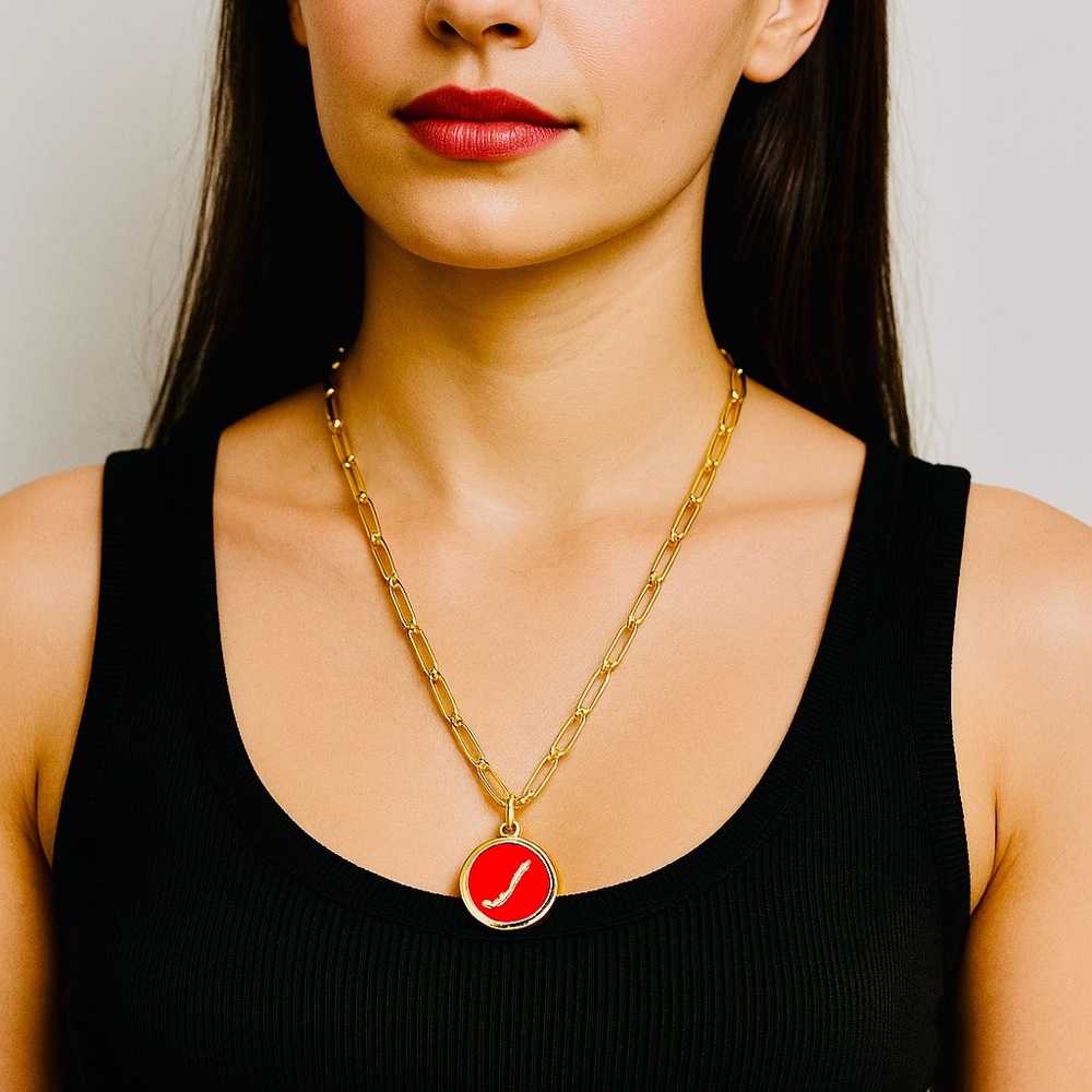 Christian Louboutin Gold Charm W/Necklace on 18K Gold 925 Chain – Italy | Boxed - Picture 4 of 8